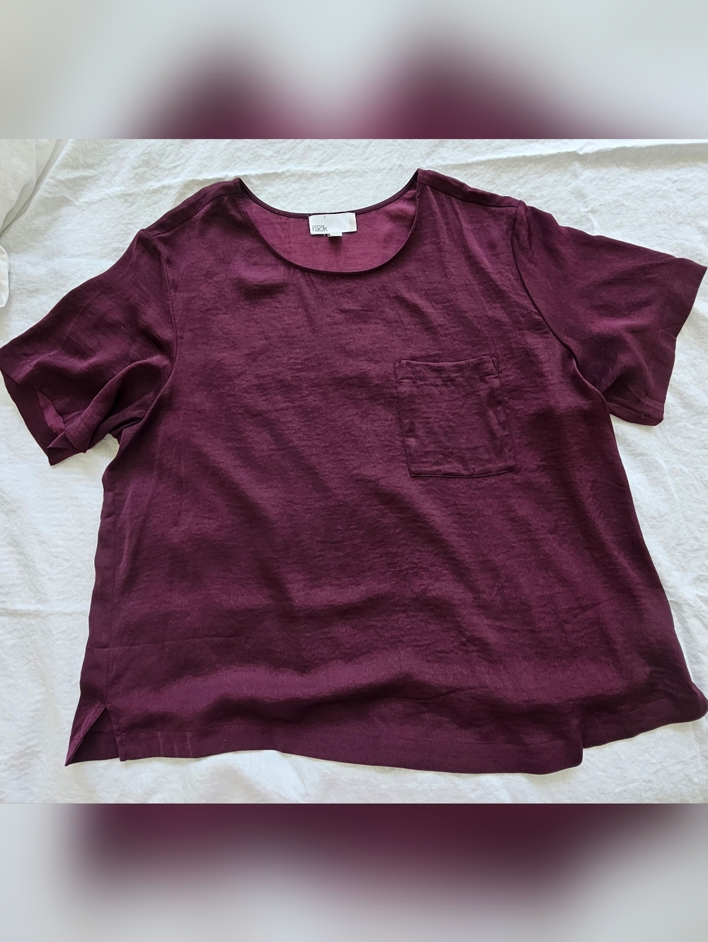 Shimmery NORDSTROM rack Tshirt Style Blouse Size 1X Burgundy